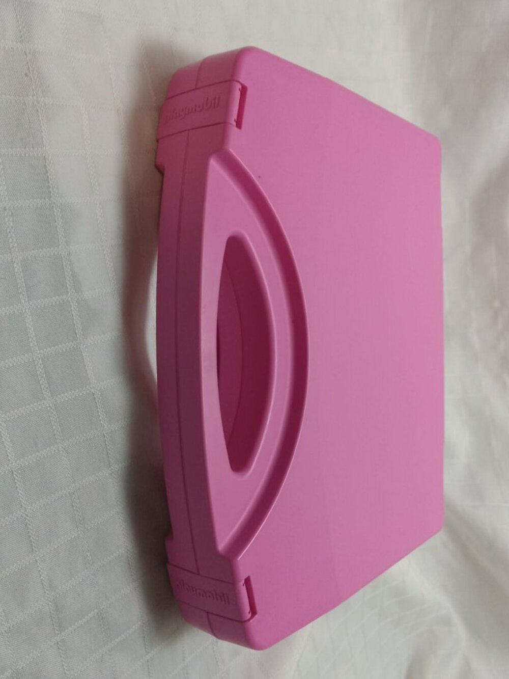 Playmobil pink carrying case made of durable plastic, big model empty